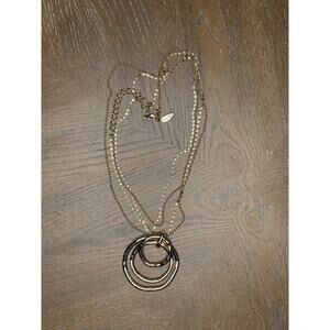 Style & Co Gold Tone Multi Strand Circle Pendant Necklace